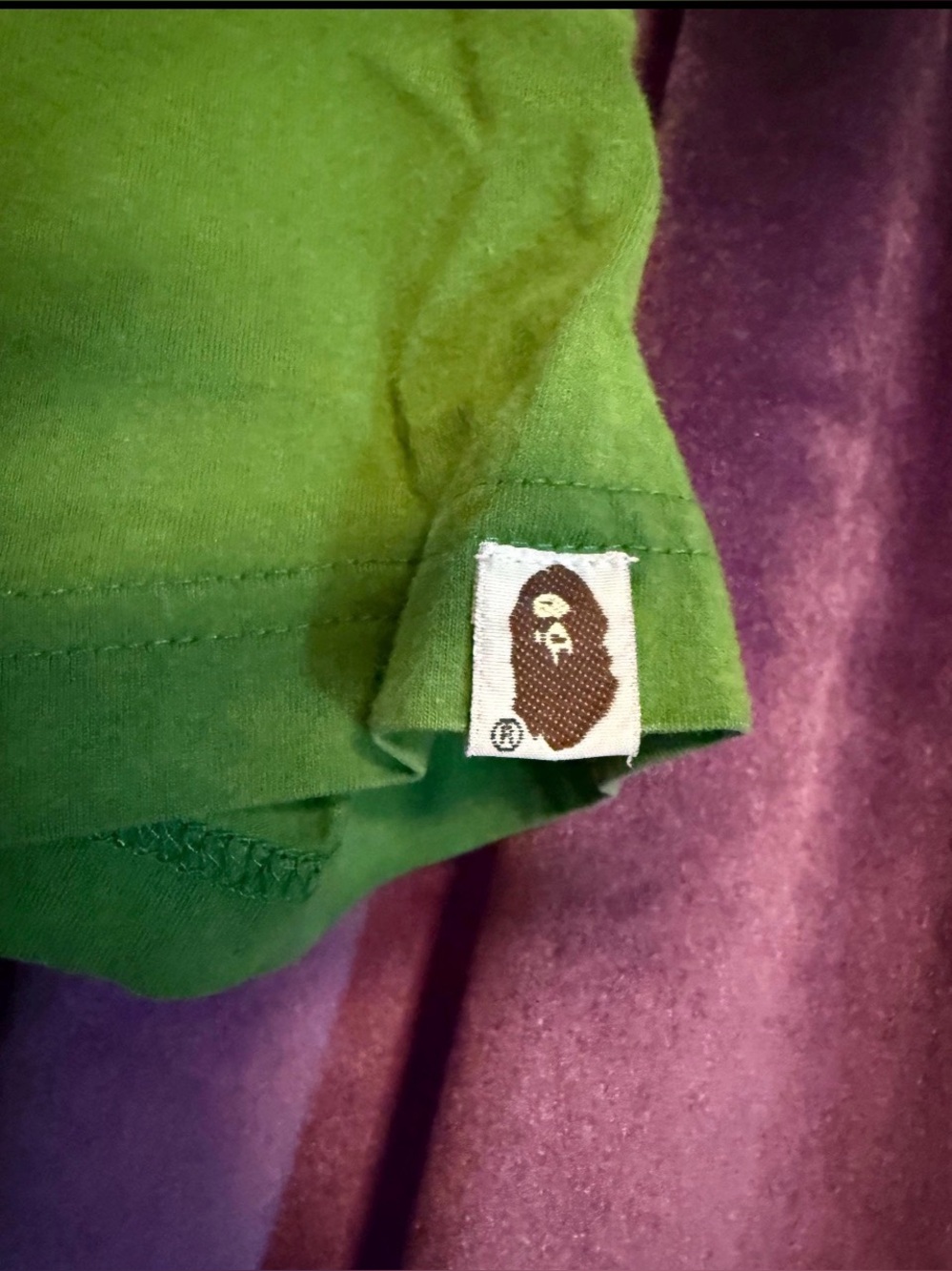 Vintage BAPE A Bathing Ape Green Graphic Polo Shirt with BapeBoy 85 - Picture 4 of 7